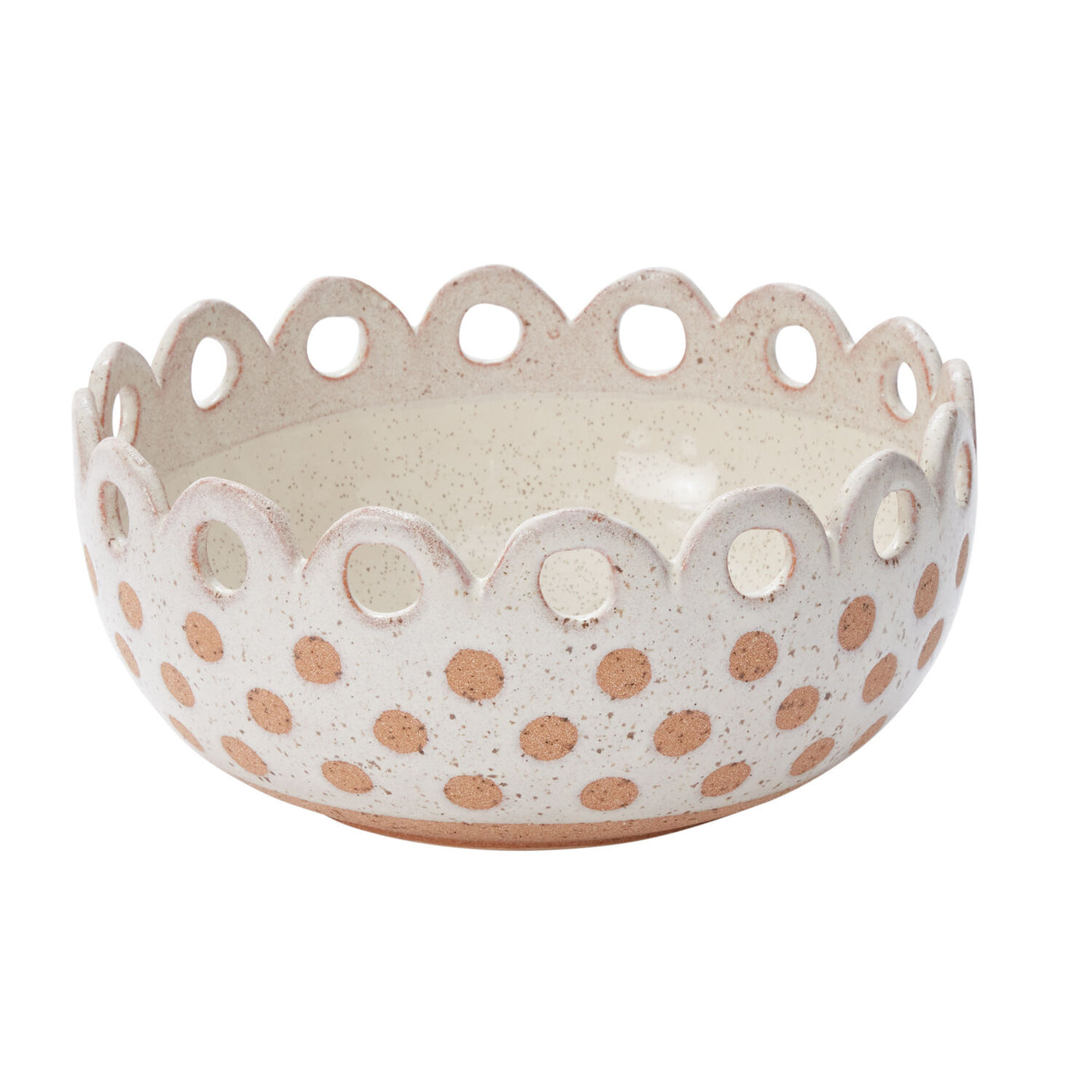 Scalloped Ceramic Picnic Bowl