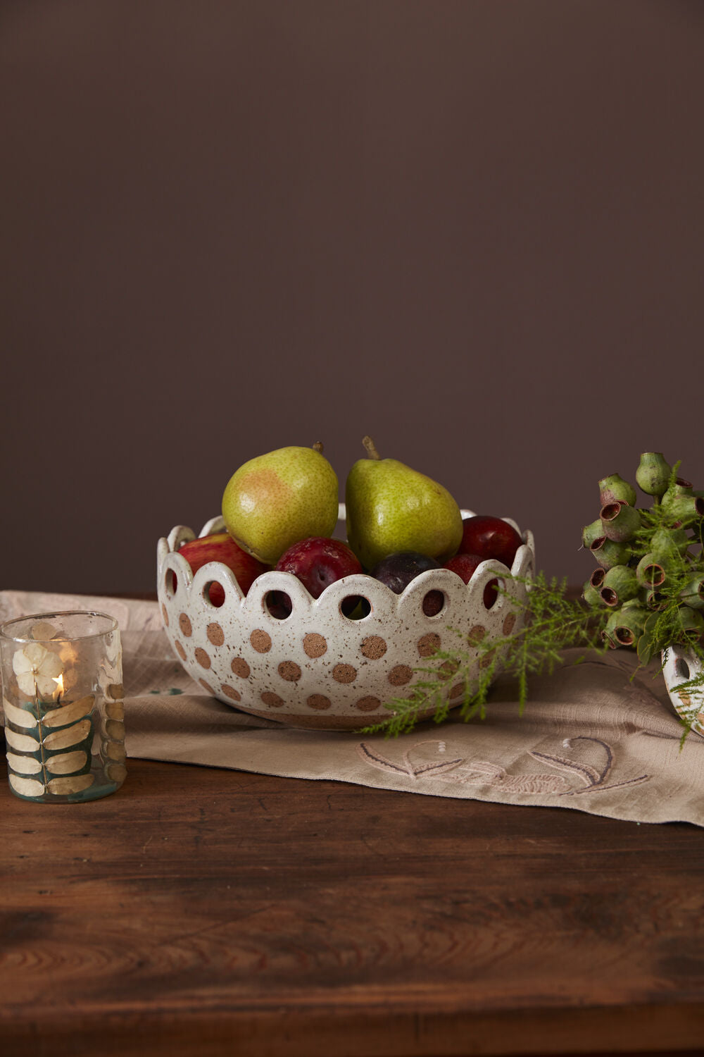 Scalloped Ceramic Picnic Bowl