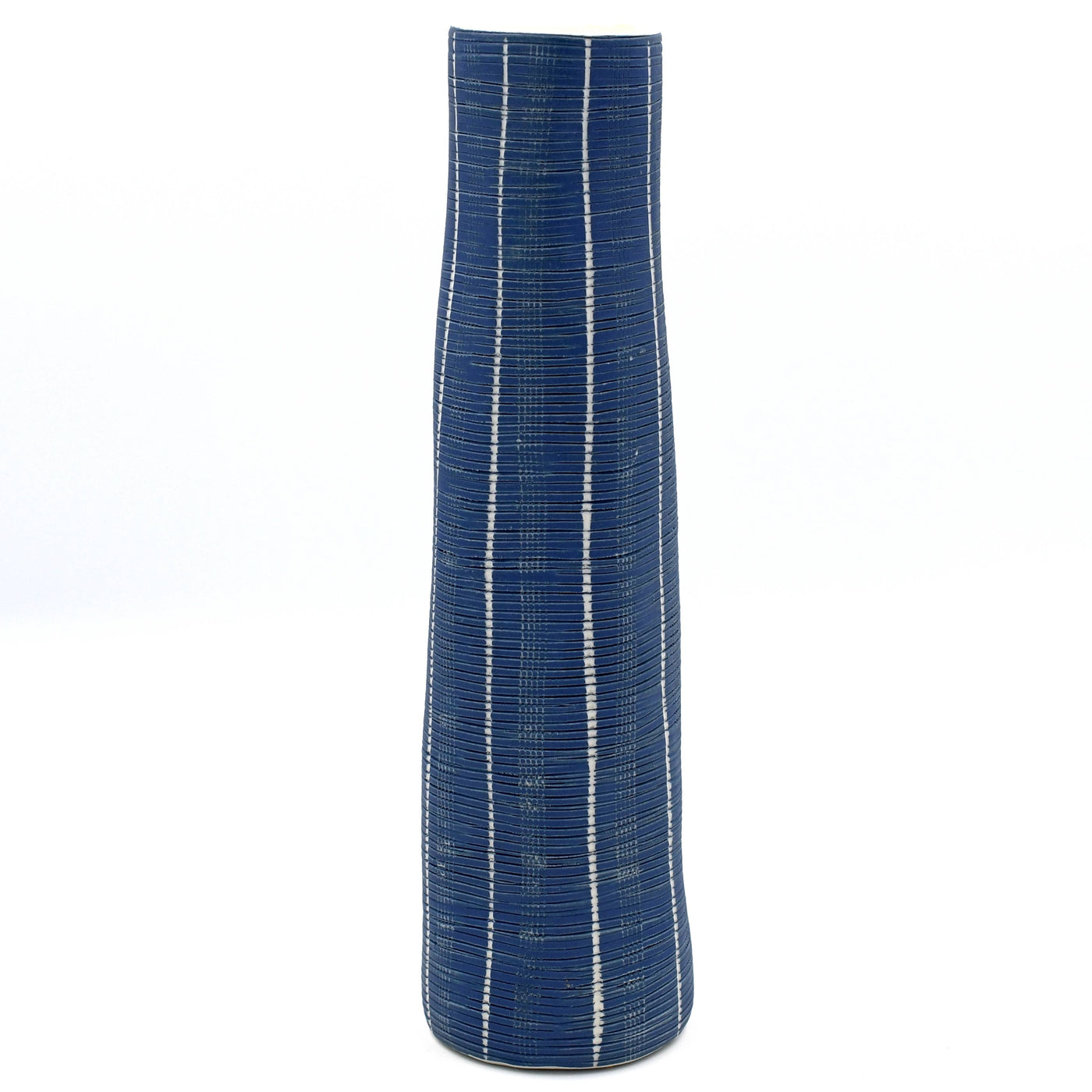 Navy Textured Bud Vase
