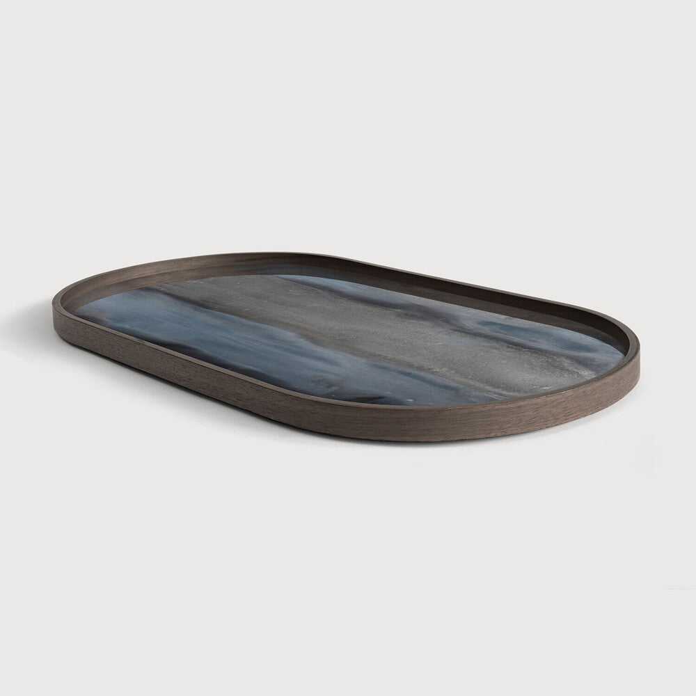 Oblong Graphite Glass Tray