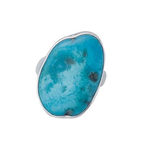 Sterling Silver Sleeping Beauty Turquoise Adjustable Ring