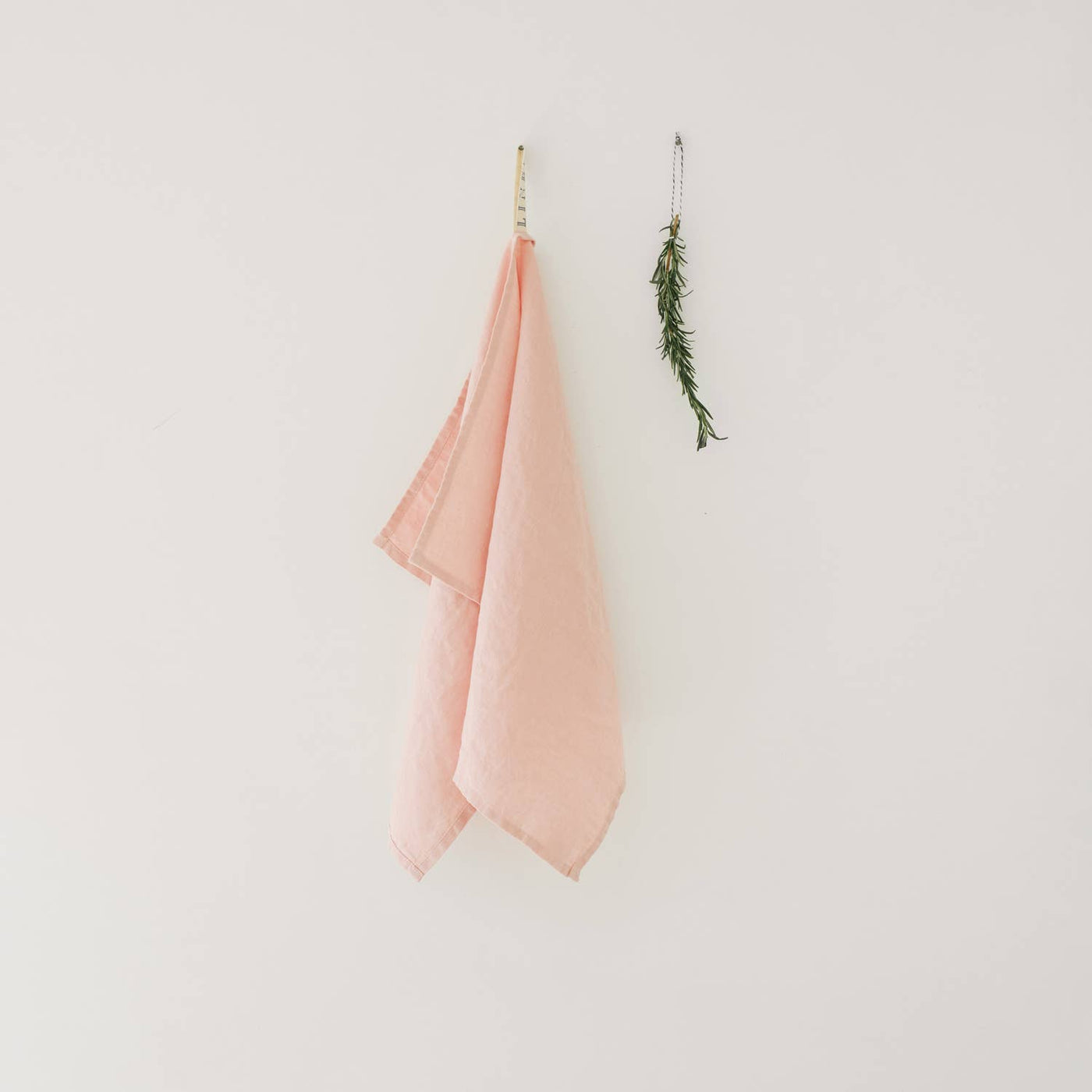 Linen Kitchen Towel: Misty Rose