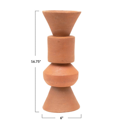 Geometric Terracotta Vase