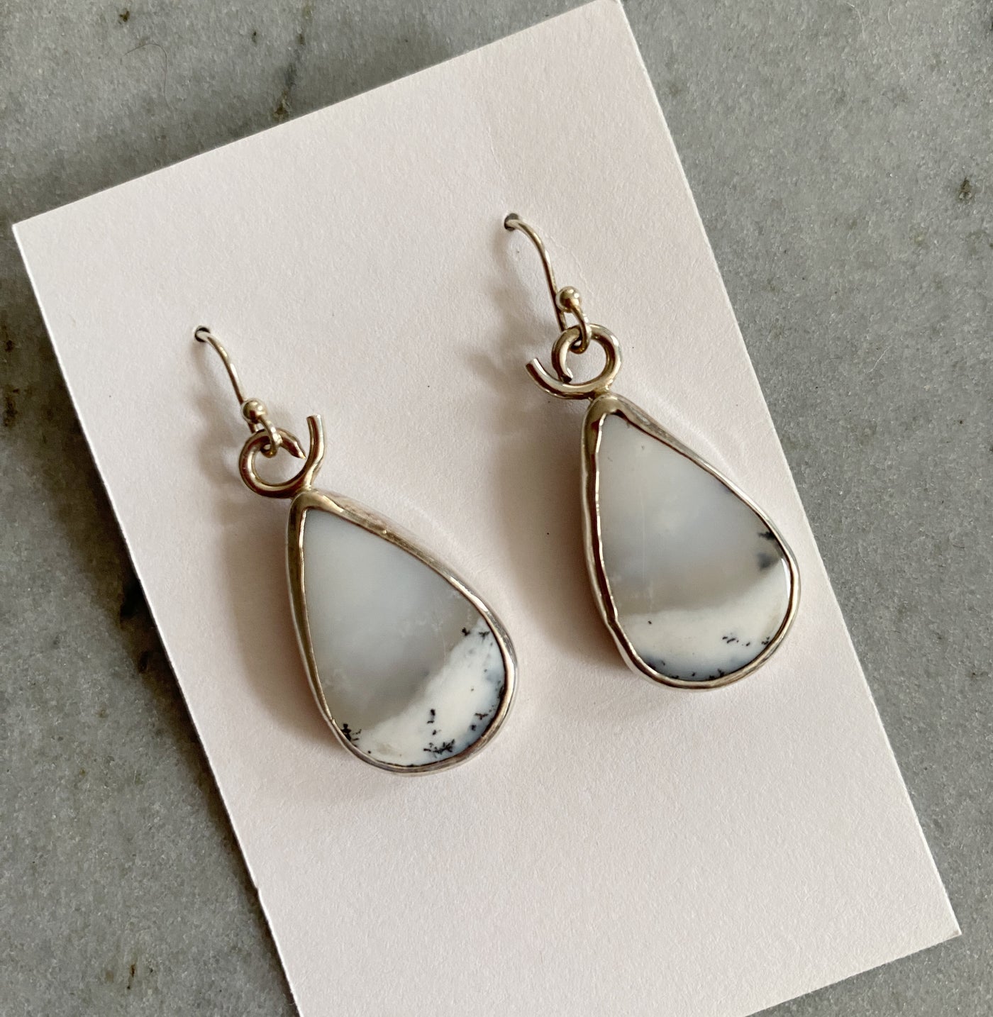 Sterling and Dendritic Opal Earrings