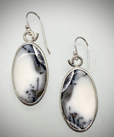 Sterling and Dendritic Opal Earrings