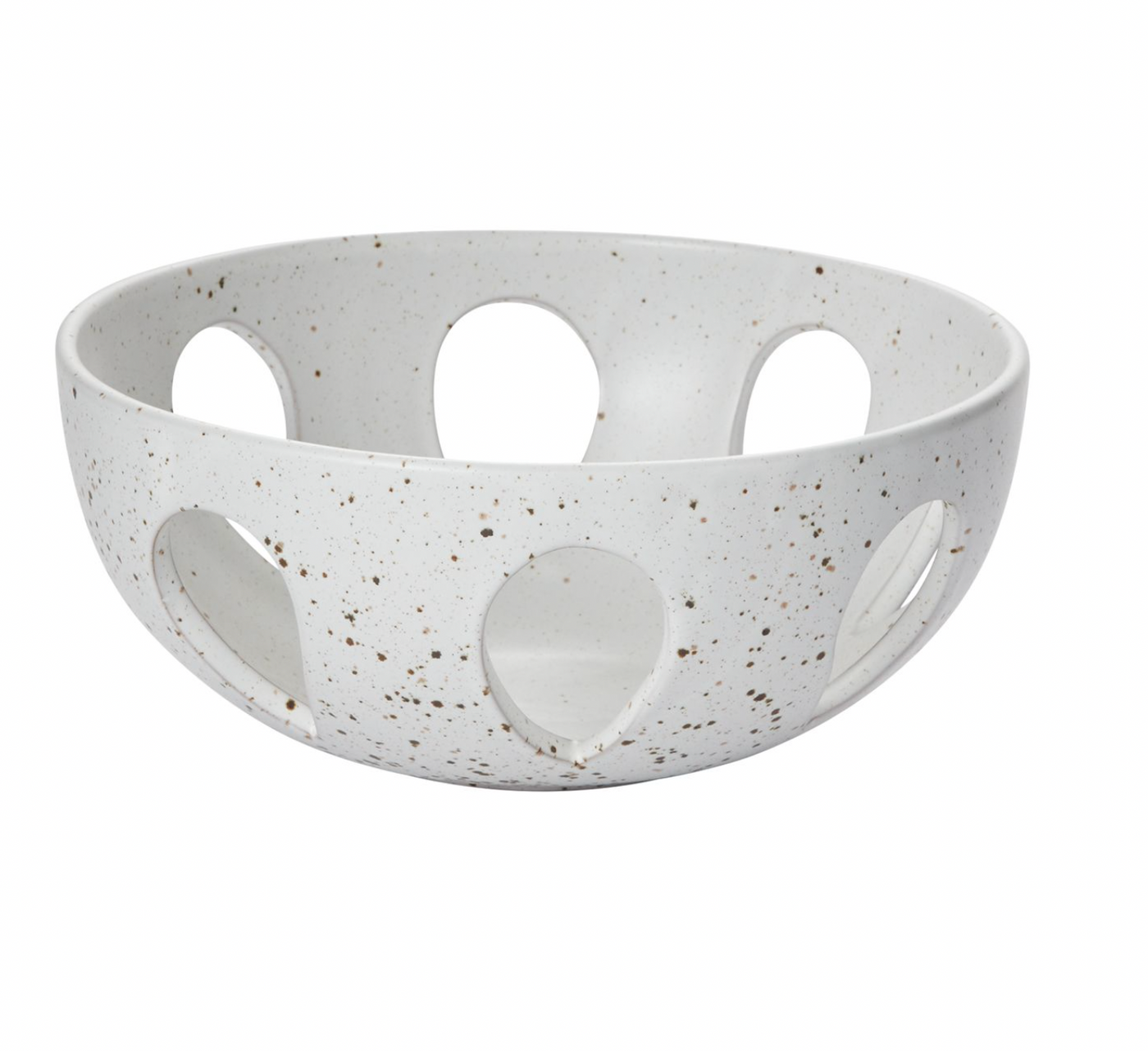 Speckled White Ceramic Fruit Bowl