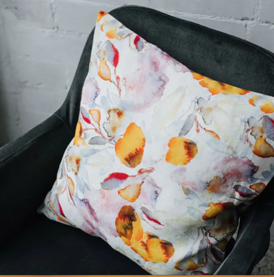 Linen Cushion Cover - Orange Flow 18" X 18"