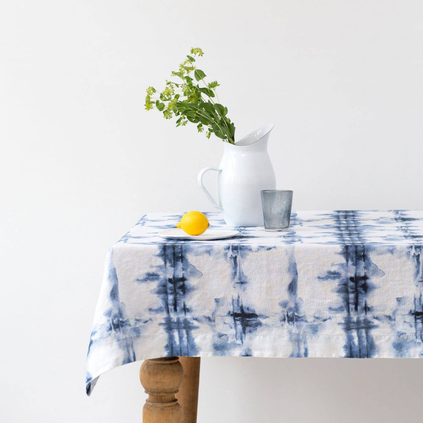 Tie Dye Linen Tablecloth: 55"x118"